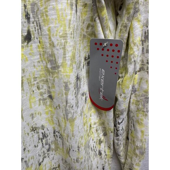 NWT Exertek Women 2X Burnout Athleisure Hoodie Yellow Gray - Picture 2 of 8